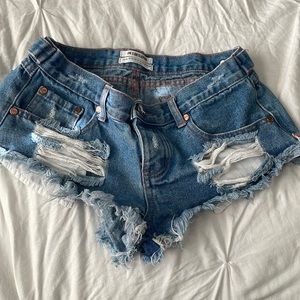 One Teaspoon Trash Whores Low Waist Denim Cutoff Shorts